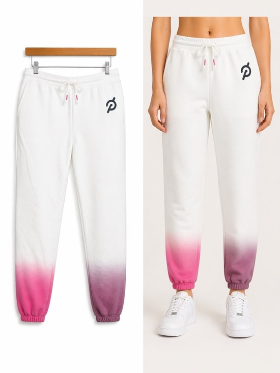 Peloton Pants - Peloton Ombre Joggers | White Pink & Purple Dip Dye Sweatpants | Cotton Lounge
